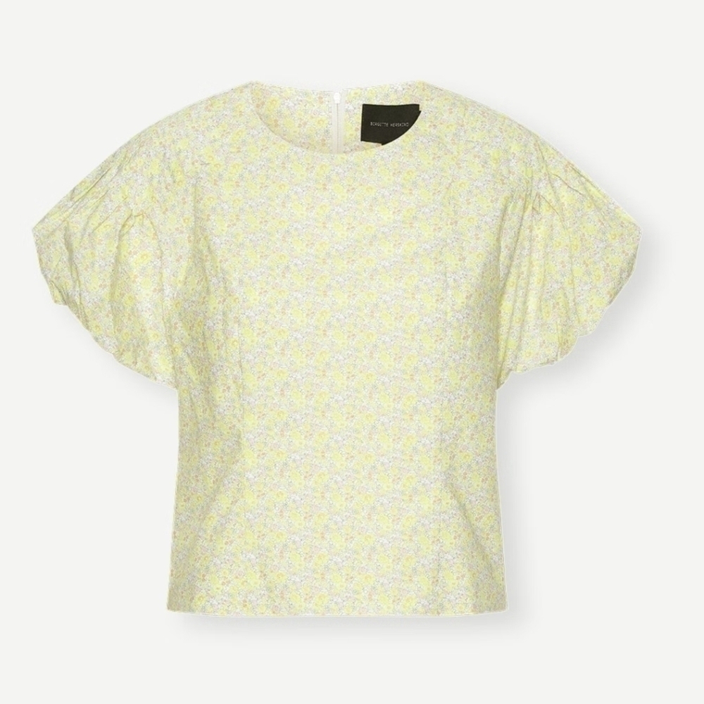 Birgitte HERSKIND bell blouse meadow flower floral print retro top 36